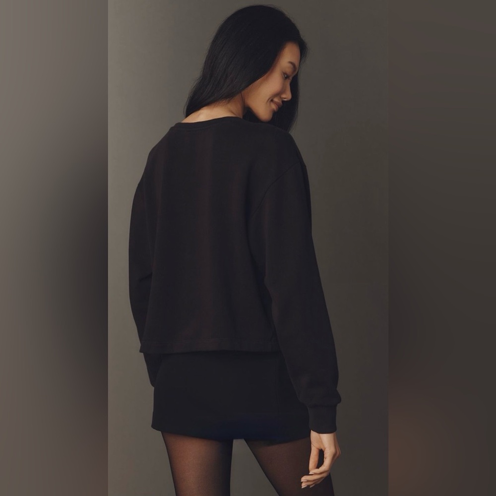 Anthropologie Maeve Black Sweatshirt & Gold Embellishments | NWT | Large - Picture 4 of 9